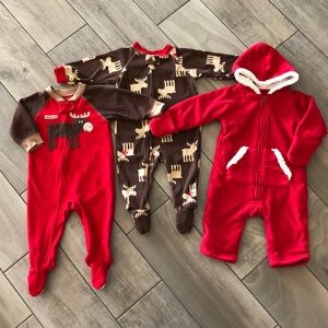Carters Footed PJs + Old Navy One-Piece Fleece